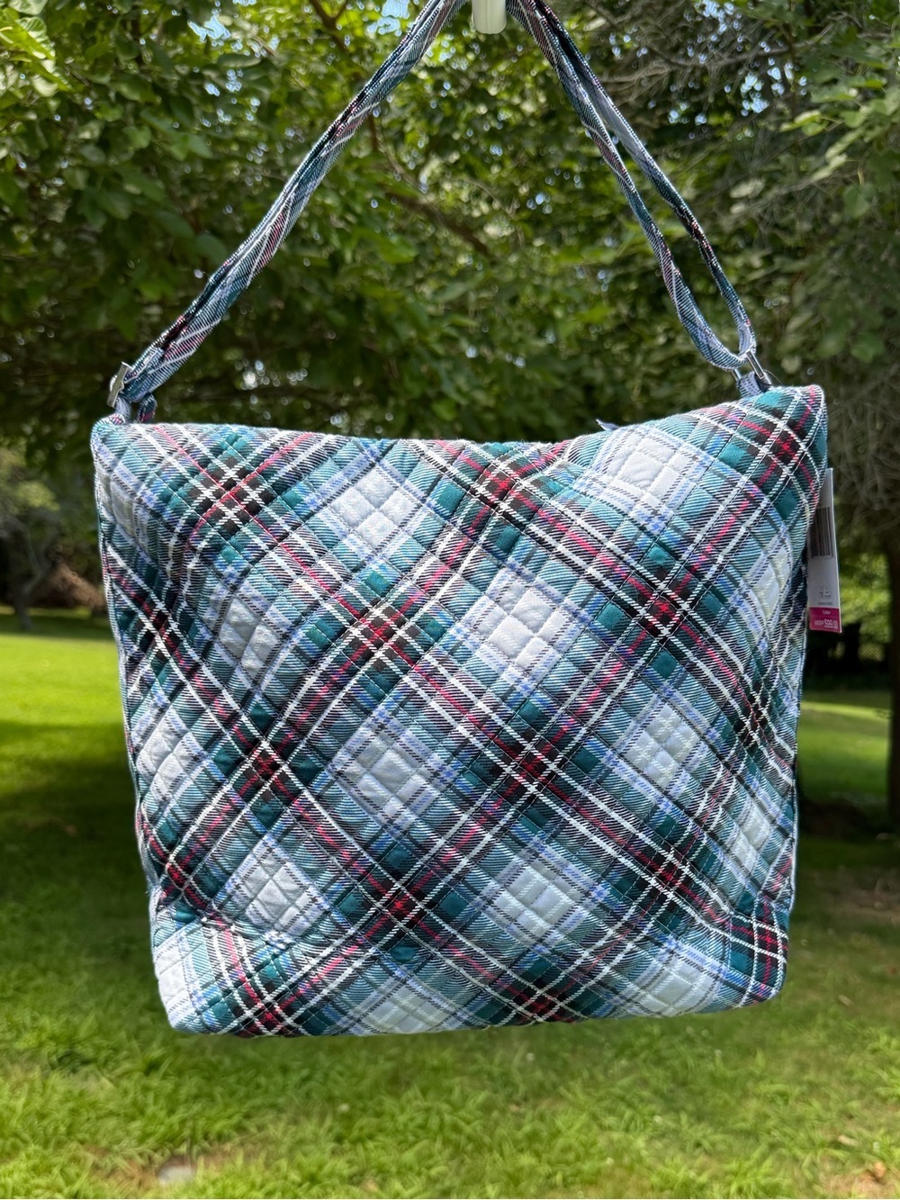 Vera Bradley Hobo Bag Snowy Plaid NWT Large Quilted Cotton Retired